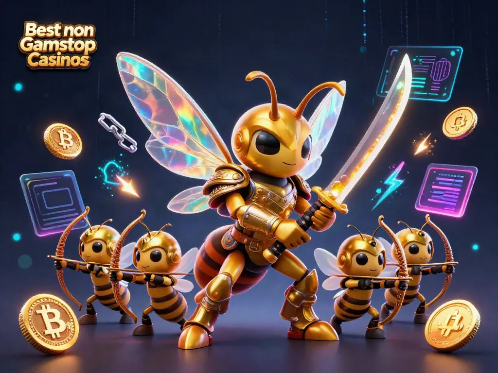 Experience excitement with vibrant characters representing Best non Gamstop Casinos in an immersive gaming environment.