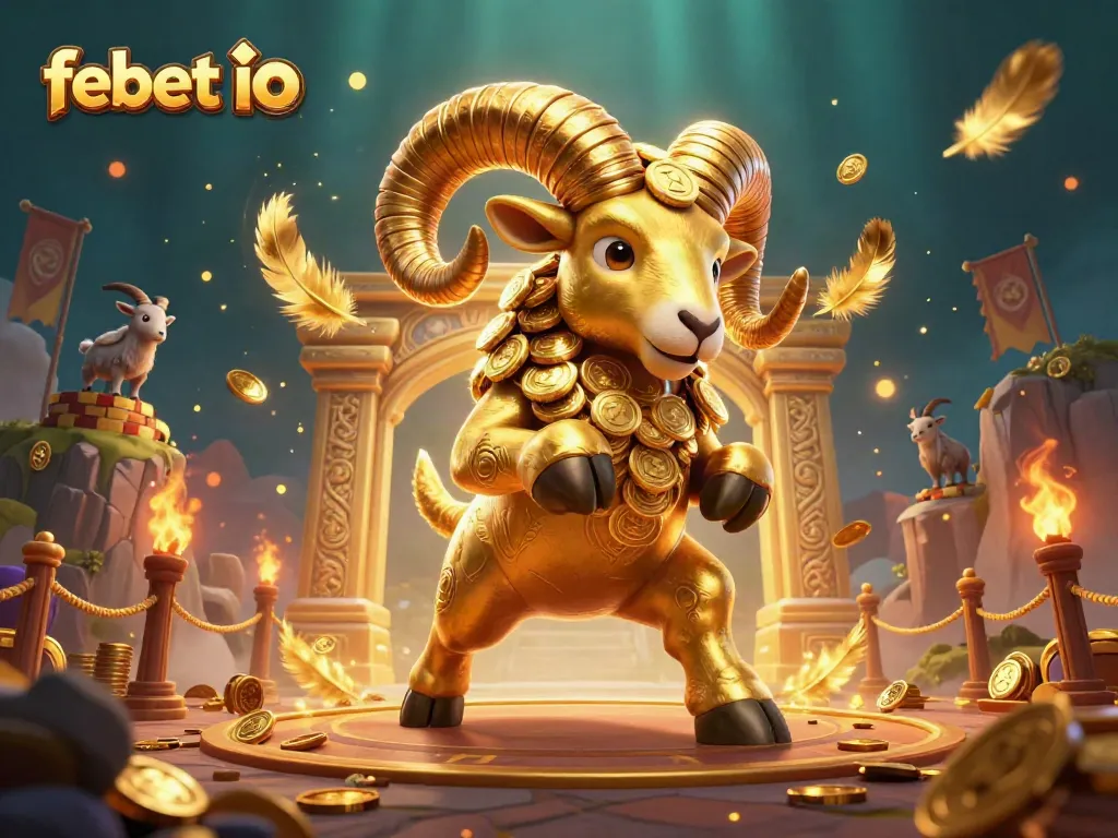 Experience exciting gameplay at febet io with our dynamic casino animations featuring a golden ram.