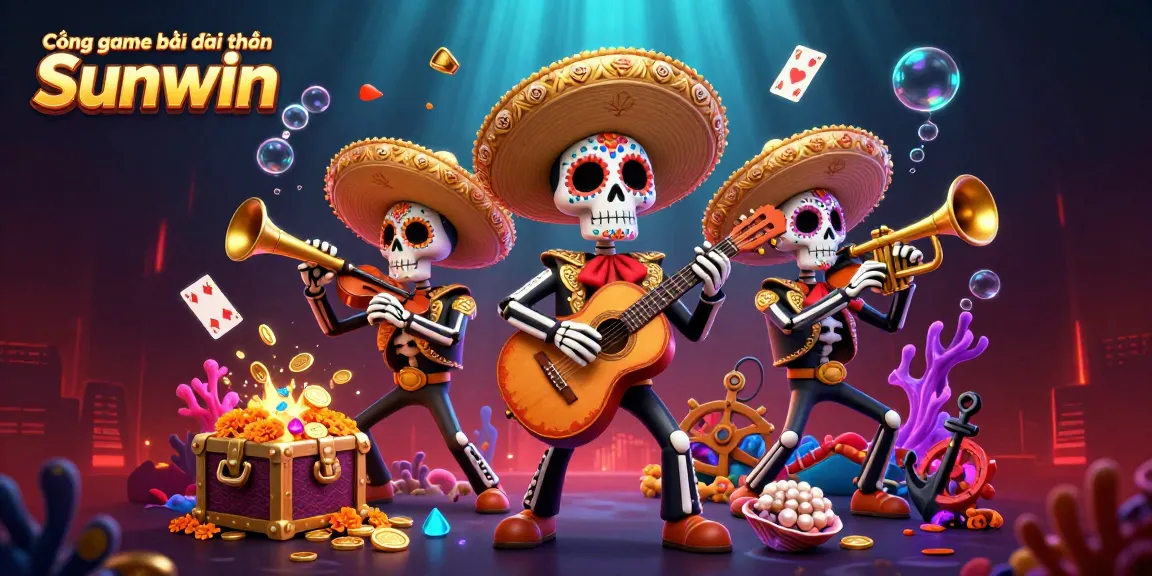 Cổng game bài đổi thưởng Sunwin offers exciting gameplay with vibrant mariachis and treasure elements.