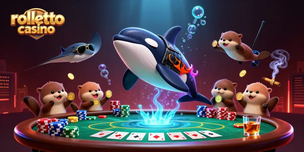 Experience thrilling adventures with rolletto casino's wild scene featuring vibrant characters and dynamic gaming elements.