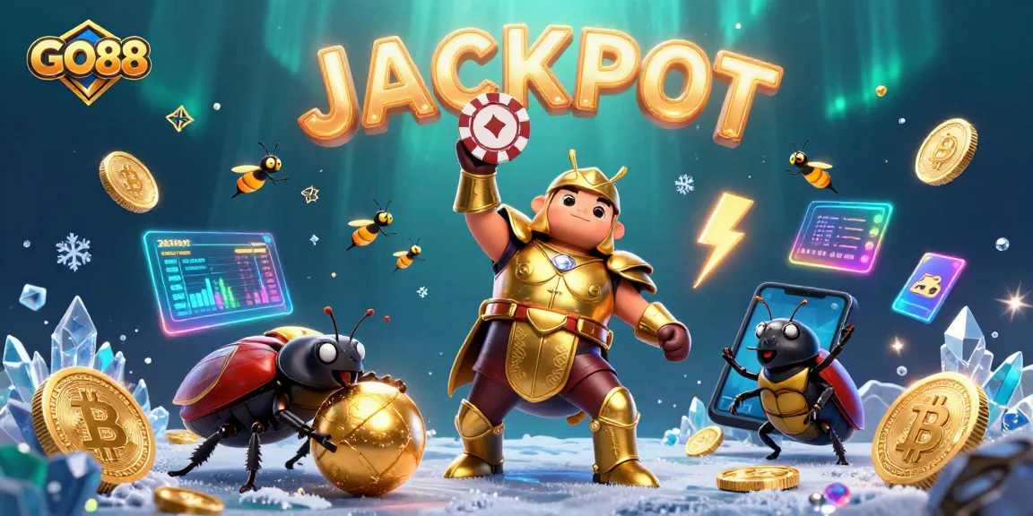 Experience GO88 casino thrills in a vibrant illustration showcasing winning moments.
