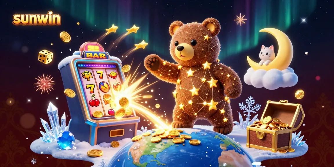 Experience luxury gaming at sunwin with captivating slot machines and vibrant casino elements.